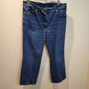 ESCADAVBlue Denim  Mid rise Wide Leg Cropped  Jeans 42